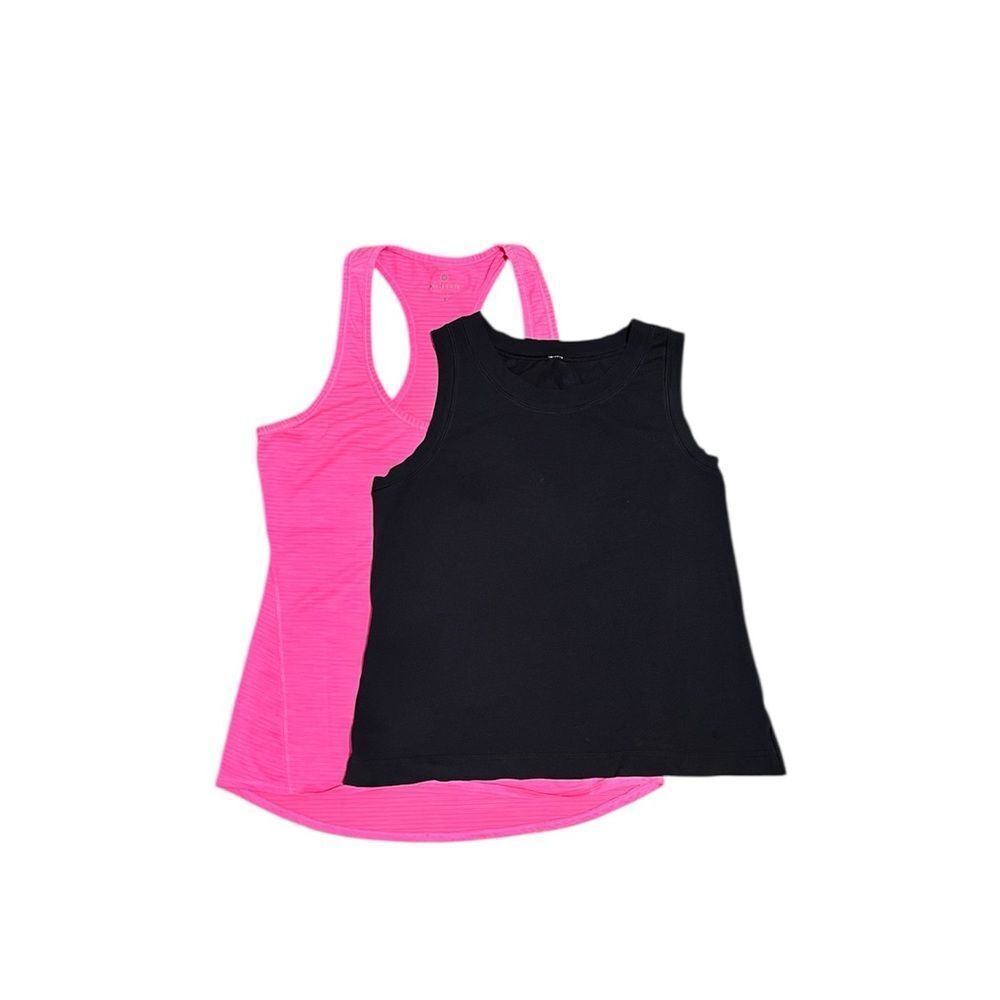(2) Lululemon ATHLETA Lot Tank Top Raceback Muscle Crop Sz S